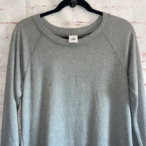 Cabi Flashdance jersey sweater drop waist dress 3459 grey S two tone soft knit - Picture 3 of 12